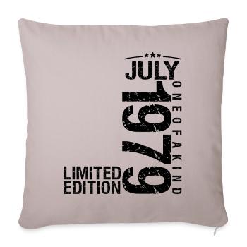 Anniversaire 1979 Juillet 1979 Juillet 1979 - Housse de coussin décorative 45 x 45 cm - taupe clair - Devant