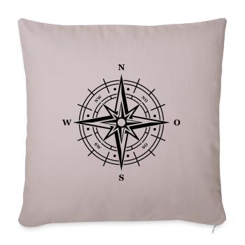 symbole de la boussole - Housse de coussin décorative 45 x 45 cm - taupe clair - Devant