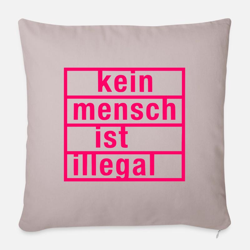 kein mensch ist illegal - Sofakissenbezug 45 x 45 cm - helles Taupe