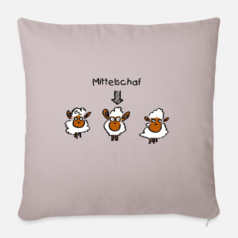 Mittelschaf - Sofakissenbezug 45 x 45 cm - helles Taupe