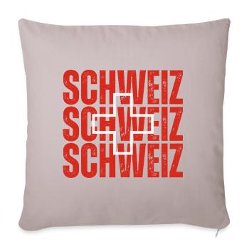 Flagge der Schweiz, Schweizer Stolz - Sofakissenbezug 45 x 45 cm - helles Taupe - Vorne
