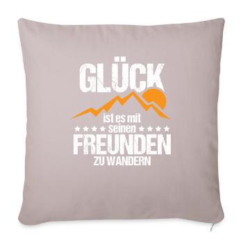 Hiking - Shirt Friends Mountains Gift - Sofa pillowcase 17,3'' x 17,3'' (45 x 45 cm) - light taupe - Front