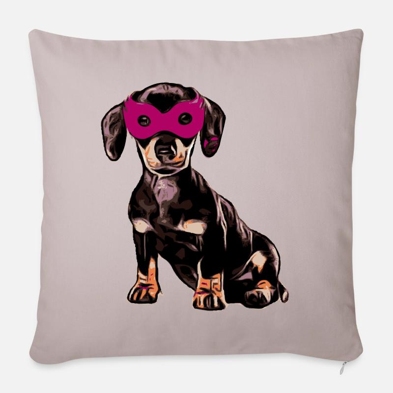 Carnaval de teckel - Housse de coussin décorative 45 x 45 cm - taupe clair