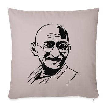 Mahatma Gandhi Portrait Indien Nobelpreisträger - Sofakissenbezug 45 x 45 cm - helles Taupe - Vorne