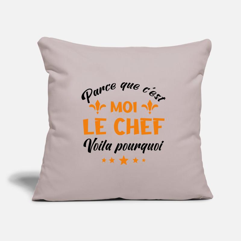 parce que c'est moi le chef Housse de coussin décorative 45 x 45 cm