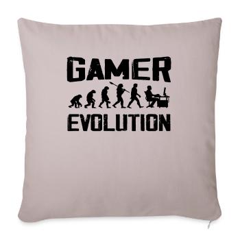 Gamer Evolution Vintage Cadeau Gamer - Housse de coussin décorative 45 x 45 cm - taupe clair - Devant