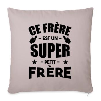 Ce Frère Est Un Super Petit Frère - Housse de coussin décorative 45 x 45 cm - taupe clair - Devant