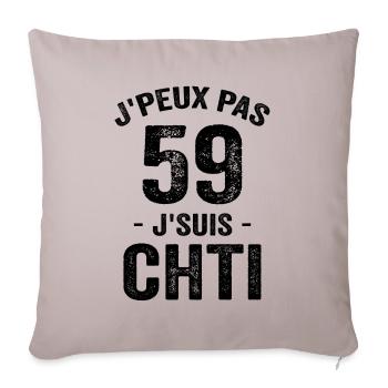 Je Peux Pas Je Suis Chti 59 - Ch'ti, chtimi - Housse de coussin décorative 45 x 45 cm - taupe clair - Devant