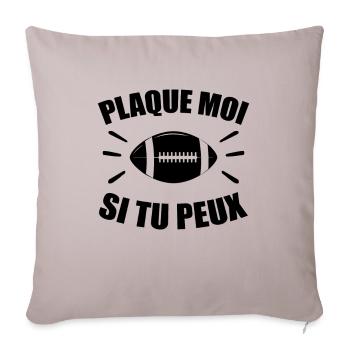 Rugby - Rugby Sport - Rugby Humour - Housse de coussin décorative 45 x 45 cm - taupe clair - Devant