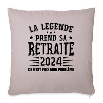 Retraite, Retraité, Retraitée - Housse de coussin décorative 45 x 45 cm - taupe clair - Devant