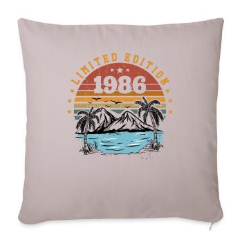 1986 Vintage Retro Anniversary Gift Born in 1986 - Sofa pillowcase 17,3'' x 17,3'' (45 x 45 cm) - light taupe - Front