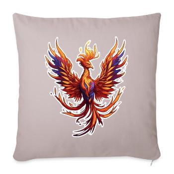 Phoenix / Bird / Animal / Mythical Creature / Fire - Sofa pillowcase 17,3'' x 17,3'' (45 x 45 cm) - light taupe - Front