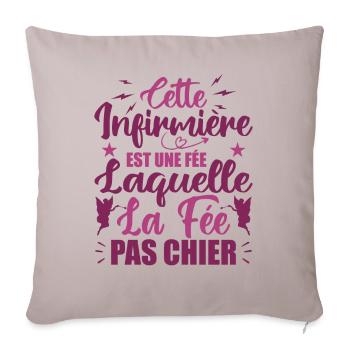 Cette Infirmière est Une Fée - Humour Infirmière - Housse de coussin décorative 45 x 45 cm - taupe clair - Devant