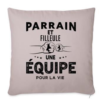 Parrain et Filleule Une Équipe Pour La Vie - Housse de coussin décorative 45 x 45 cm - taupe clair - Devant