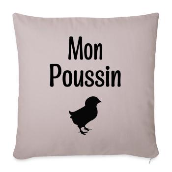 Mon Poussin, Bébé, Naissance, Amour, Famille - Housse de coussin décorative 45 x 45 cm - taupe clair - Devant