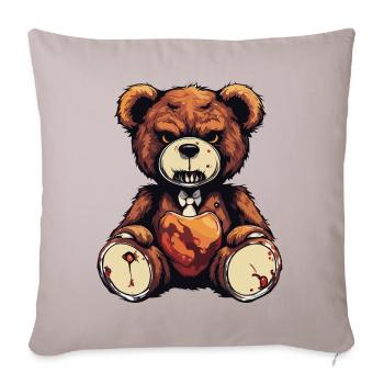 Ours en peluche / Peluche / Animal en peluche / Idée cadeau - Housse de coussin décorative 45 x 45 cm - taupe clair - Devant