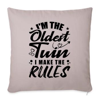 I'm The Oldest Twin Funny Twin Tees - Sofa pillowcase 17,3'' x 17,3'' (45 x 45 cm) - light taupe - Front