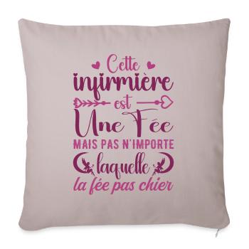Humour Infirmière | Cette Infirmière Est Une Fée - Housse de coussin décorative 45 x 45 cm - taupe clair - Devant