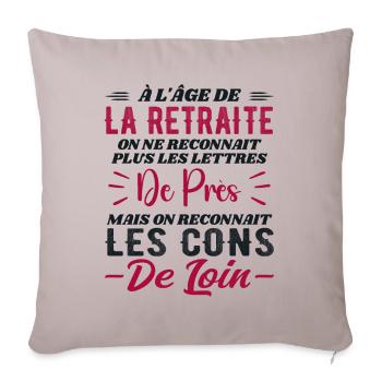 Avec l'age on reconnaît les cons de loin - Housse de coussin décorative 45 x 45 cm - taupe clair - Devant