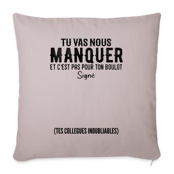 Départ Collègue De Travail Personnalisé Signé - Housse de coussin décorative 45 x 45 cm - taupe clair - Devant