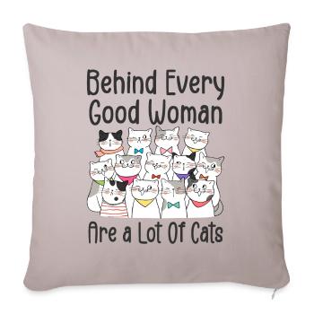Behind Every Good Woman Are A Lot Of Cats - Housse de coussin décorative 45 x 45 cm - taupe clair - Devant