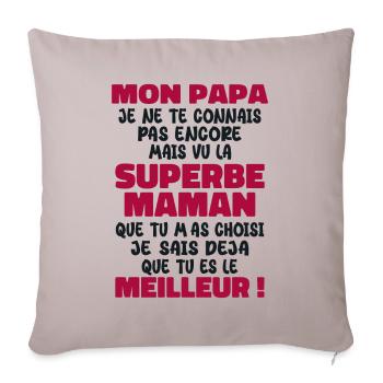 Pregnancy Announcement Gift Future Dad Future Mom - Sofa pillowcase 17,3'' x 17,3'' (45 x 45 cm) - light taupe - Front