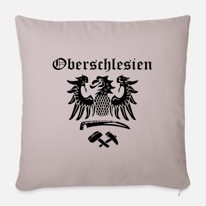 Oberschlesien Design: Adler - Sofakissenbezug 45 x 45 cm - helles Taupe