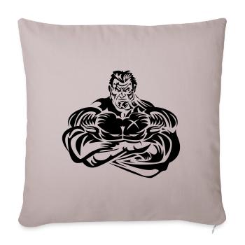Entraînement de remise en forme des muscles de l'homme - Housse de coussin décorative 45 x 45 cm - taupe clair - Devant