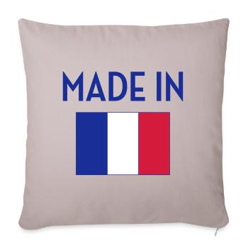 Made in France - Sofa pillowcase 17,3'' x 17,3'' (45 x 45 cm) - light taupe - Front