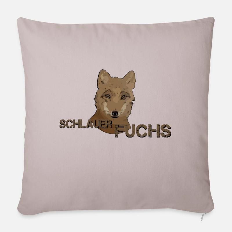 Fuchs schlauer Fuchs - Sofakissenbezug 45 x 45 cm - helles Taupe