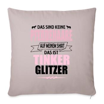 Pferde Pferd Tinker Gipsy Cobs Reiter Geschenk - Sofakissenbezug 45 x 45 cm - helles Taupe - Vorne
