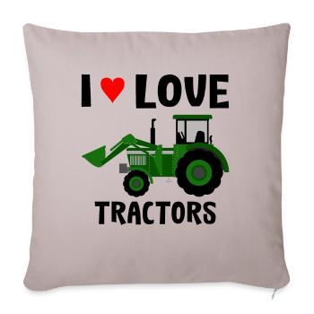 Tracteurs garçon agriculteur cadeau anniversaire - Housse de coussin décorative 45 x 45 cm - taupe clair - Devant