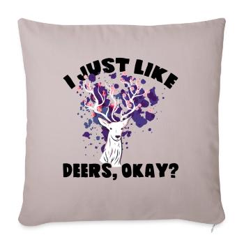 Cerf cadeau anniversaire sort femmes filles - Housse de coussin décorative 45 x 45 cm - taupe clair - Devant