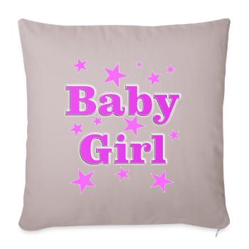 Conception de petite fille mignonne - Housse de coussin décorative 45 x 45 cm - taupe clair - Devant