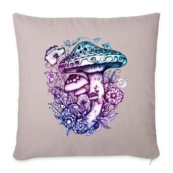 Champignons, Champignons magiques, Automne, Forêt, Nature - Housse de coussin décorative 45 x 45 cm - taupe clair - Devant