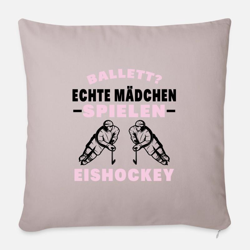 Eishockey Eishockey Sprüche Geschenk - Sofakissenbezug 45 x 45 cm - helles Taupe