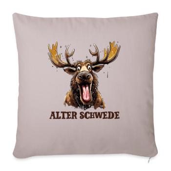 Alter Schwede verrückter Elch Design - Sofakissenbezug 45 x 45 cm - helles Taupe - Vorne
