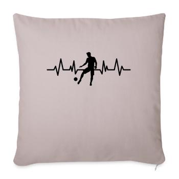 Football Heartbeat Heartbeat Gift - Sofa pillowcase 17,3'' x 17,3'' (45 x 45 cm) - light taupe - Front