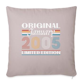 20 Years Birthday Gift Born In January 2005 - Sofa pillowcase 17,3'' x 17,3'' (45 x 45 cm) - light taupe - Front
