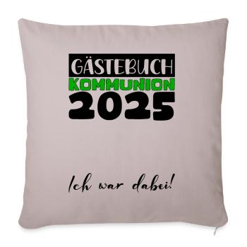 Communion 2025 Guestbook Gift Girl Boys - Sofa pillowcase 17,3'' x 17,3'' (45 x 45 cm) - light taupe - Front