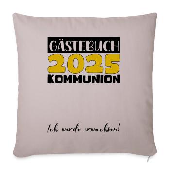 Communion 2025 Guestbook Gift Girl Boys - Sofa pillowcase 17,3'' x 17,3'' (45 x 45 cm) - light taupe - Front