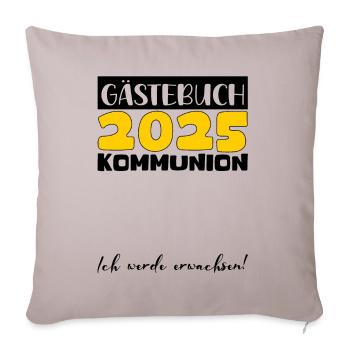 Communion 2025 Guestbook Gift Girl Boys - Sofa pillowcase 17,3'' x 17,3'' (45 x 45 cm) - light taupe - Front