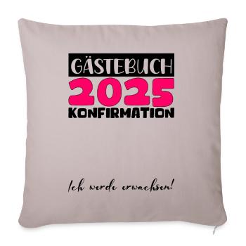 Confirmation 2025 Guestbook Decoration Girls Boys - Sofa pillowcase 17,3'' x 17,3'' (45 x 45 cm) - light taupe - Front