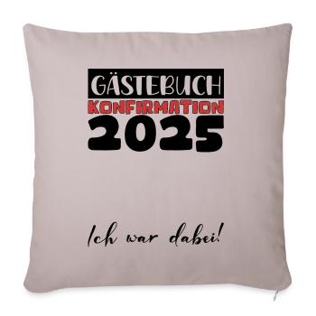 Confirmation 2025 Guestbook Decoration Girls Boys - Sofa pillowcase 17,3'' x 17,3'' (45 x 45 cm) - light taupe - Front