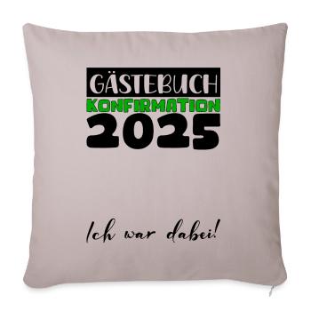 Confirmation 2025 Guest Book Decoration Girls Boys - Sofa pillowcase 17,3'' x 17,3'' (45 x 45 cm) - light taupe - Front