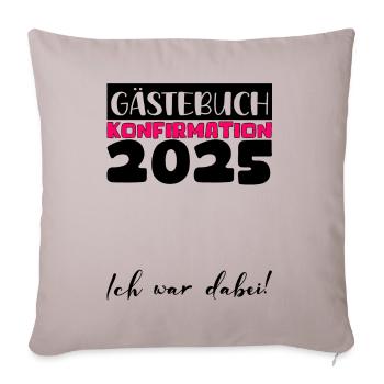 Confirmation 2025 Guest Book Decoration Girls Boys - Sofa pillowcase 17,3'' x 17,3'' (45 x 45 cm) - light taupe - Front