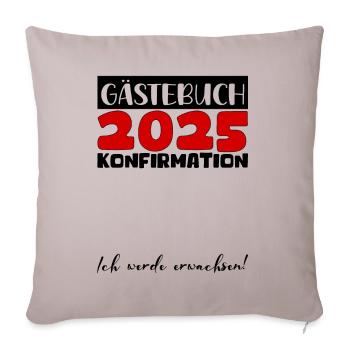 Confirmation 2025 Guestbook Decoration Girls Boys - Sofa pillowcase 17,3'' x 17,3'' (45 x 45 cm) - light taupe - Front