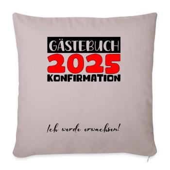 Confirmation 2025 Guestbook Decoration Girls Boys - Sofa pillowcase 17,3'' x 17,3'' (45 x 45 cm) - light taupe - Front