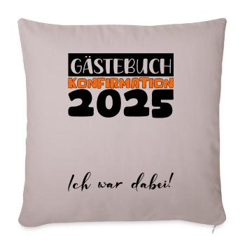 Confirmation 2025 Guest Book Decoration Girls Boys - Sofa pillowcase 17,3'' x 17,3'' (45 x 45 cm) - light taupe - Front