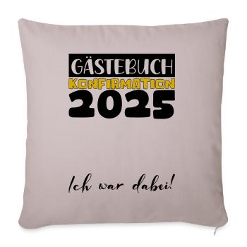 Confirmation 2025 Guest Book Decoration Girls Boys - Sofa pillowcase 17,3'' x 17,3'' (45 x 45 cm) - light taupe - Front